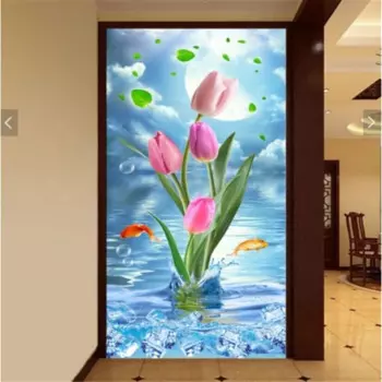 Beibehang пользовательские обои 3d роспись красивая ночь Новая китайская гостиная тюльпан крыльцо фон Стена гостиная 3d обои