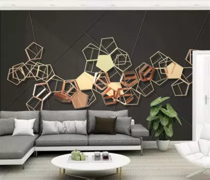 Beibehang пользовательские обои фреска 3D новый китайский металлический геометрический абстрактный мягкий пакет ТВ фон стены papel de parede