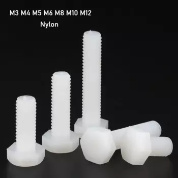 Нейлоновые винты с шестигранной головкой M3 M4 M5 M6 M8 M10 M12
