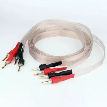 Белый медный кабель для динамика Preffair Nordost 7N OCC Hifi плоский провод для динамика с позолоченным банановым штекером