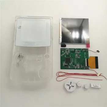 Белый стеклянный объектив Super OSD Q5 версия RIPS комплект ЖК-экрана с предварительно вырезанным прозрачным белым корпусом чехол для Game Boy Color GBC