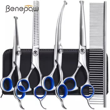 Benepaw 6 в 1 Профессиональные безопасные ножницы из нержавеющей стали с круглым наконечником для собак сверхпрочные эргономичные Парикмахерские ножницы для домашних животных