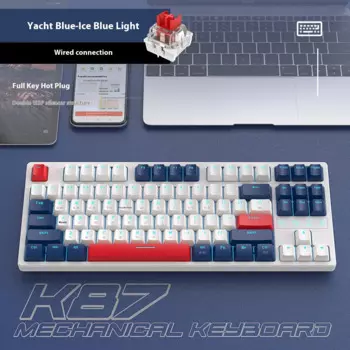 Бесплатная доставка, клавиатура Wolf K87 с RGB-подсветкой, проводная клавиатура с горячим разъемом, Корейская механическая клавиатура, Корейская игровая Водонепроницаемая клавиатура с корейскими персонажами