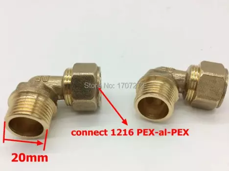 Бесплатная доставка L1216 * 1/2 PEX-al-PEX соединитель для труб с наружной резьбой, внутреннее гнездо, фитинг для водопроводной трубы, латунный соединитель, резьба bsp