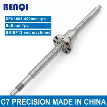 Бесплатная доставка шариковый винт 1605 BK12 BF12 Концевая обработка SFU1605 - L 400 мм + 1 шт. sfu1605 шариковая гайка для станка с ЧПУ