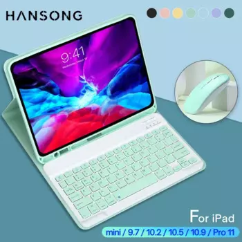 Бесплатная мышь, беспроводная клавиатура для iPad, клавиатура для планшетов, 11 Air 4 Mini 6 10,2 9/8/7th 5 6th Pro 11 10,5 9,7 Air 3 2 Mini 4 5