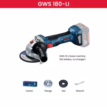 Беспроводная электрическая угловая шлифовальная машина Bosch GWS 180, 18 в, портативная полировальная машина для резки, профессиональные домашние электроинструменты «сделай сам»