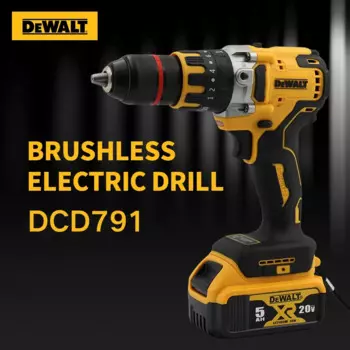 Беспроводная бесщеточная электрическая дрель DEWALT DCD791, 13 мм, электроинструменты с подсветкой, фотоаккумулятор 20 в, бытовой перезаряжаемый инструмент