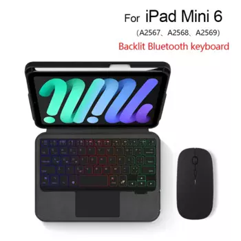 Беспроводная Bluetooth-клавиатура для iPad Mini 6 8,3 дюйма 2021 дюймов, сенсорная панель для планшета mini6 A2567, чехол с подсветкой и держателем для ручки