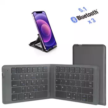 Беспроводная Bluetooth-клавиатура JOMAA, Складная Многофункциональная клавиатура, портативная перезаряжаемая клавиатура для IOS, Android, Windows