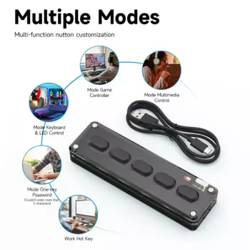 Беспроводная Bluetooth-клавиатура с 5 клавишами, совместимая с Type-C