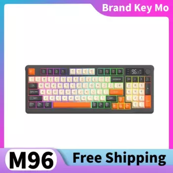 Беспроводная двухрежимная клавиатура Free Wolf M96 с RGB-подсветкой, интеллектуальный дисплей, многофункциональная ручка, эргономичная игровая клавиатура