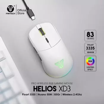 Беспроводная и проводная мышь FANTECH HELIOS XD3 PIXART 3335 16000 DPI и RGB 83gr светильник Кая игровая мышь Huano 50 миллионов переключателей мыши