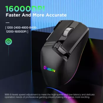 Беспроводная игровая мышь, 16000DPI, макро разрешение, 2,4 ГГц, три режима подключения, 10 кнопок