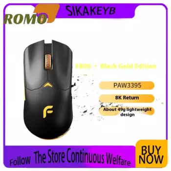 Беспроводная игровая мышь Dearmo F800 Paw3395, 3 режима, 26000dpi, 8 кГц, Bt/2,4g/проводная, Непористая, легкая, 49g, эргономичная, беспроводная, 70h