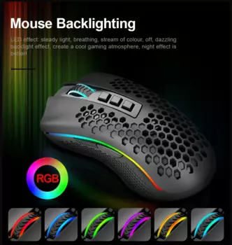 Беспроводная игровая мышь RGB, USB, 2,4 ГГц, 16000 DPI, программируемая эргономичная компьютерная геймерская мышь для ноутбука, ПК