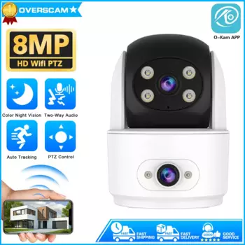 Беспроводная IP-камера видеонаблюдения, 8 Мп, HD, Wi-Fi, PTZ, 4 МП