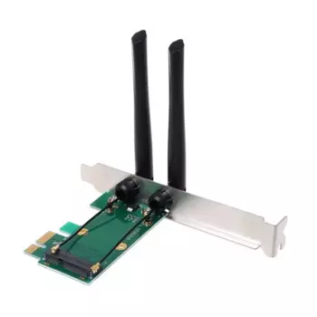Беспроводная карта адаптера WiFi Mini PCI-E Express на PCI-E с 2 внешними антеннами для ПК