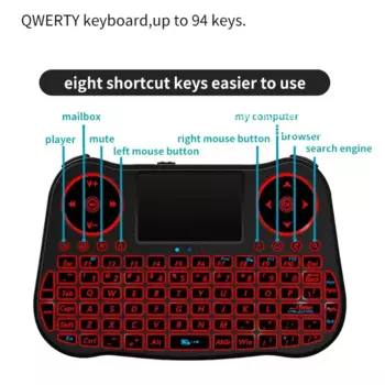 Беспроводная клавиатура MT08 2,4G с Bluetooth, Двухрежимная клавиатура, Воздушная мышь, клавиатура с подсветкой, игровой контроллер для рабочего стола, ноутбука