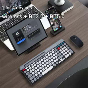 Беспроводная клавиатура с Bluetooth, перезаряжаемая Бесшумная тонкая офисная беспроводная клавиатура и мышь, комбинированная Клавиатура для ноутбука, планшета, iPad, телефона