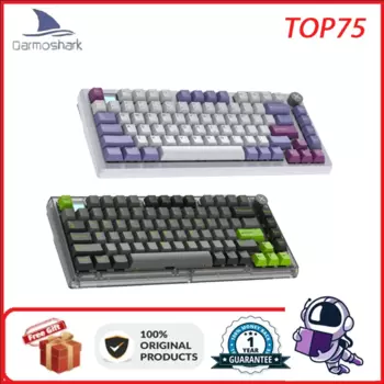 Беспроводная механическая клавиатура Darmoshark TOP75 оснащена верхней структурой горячего разъема под заказ