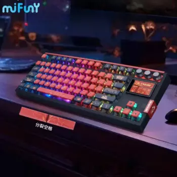 Беспроводная механическая клавиатура MiFuny GK87 Pro, игровая клавиатура с Bluetooth, 87 клавиш, RGB подсветка, три режима, клавиатура с горячей заменой