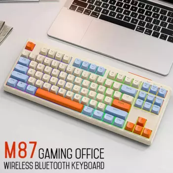 Беспроводная механическая клавиатура с 87 клавишами, Bluetooth, 2,4 ГГц