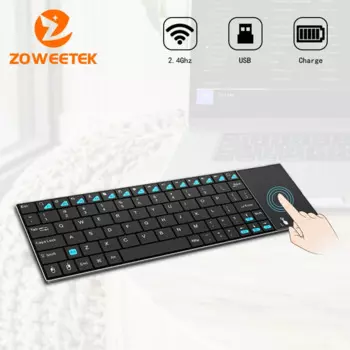 Беспроводная мини-клавиатура Zoweetek с тачпадом, испанская, английская, немецкая версия для ПК Smart IPTV Android TV Box
