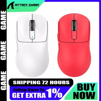 Беспроводная мышь Attack Shark X3 Pro, три режима, 4k Reciver Paw3395, игровая мышь с низкой подвеской, киберспортивные мыши, аксессуары для ПК, геймеров