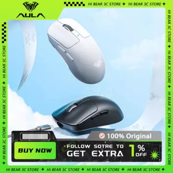 Беспроводная мышь AULA SC680, три режима, датчик PAW3395, RGB нижняя подсветка, чип KB3633, игровая мышь, легкая эргономичная компьютерная геймерская мышь