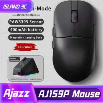 Беспроводная мышь Jimitu X Ajazz AJ159, мышь с датчиком PAW3395, 26K DPI, с магнитной зарядной док-станцией, макро определяет Киберспорт, игровая мышь