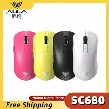 Беспроводная мышь комната SC680, сенсор PAW3395, легкий дизайн 58g, очень долгий срок службы батареи, ускорение 50G, игровая мышь