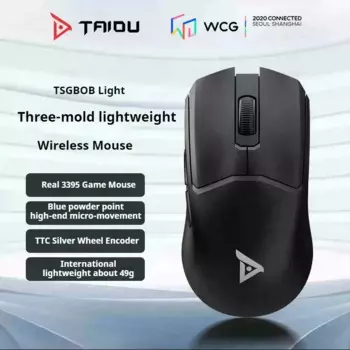 Беспроводная мышь Taiou Tsg808 с тремя режимами Paw3395 Легкая компьютерная периферия Специальный игровой эргономичный Pubg Valorant Cs2