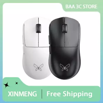 Беспроводная мышь XINMENG Butterfly, тройной режим PAW3395, сенсорная игровая мышь 48g, яркий вес 600 мАч, эргономичная компьютерная геймерская мышь для Mac и офиса