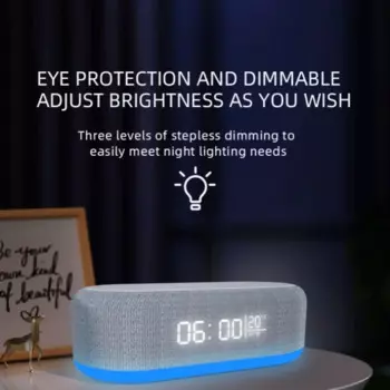 Беспроводная портативная многофункциональная Bluetooth-колонка с 9-цветным освещением, 15 Вт, будильник, функция беспроводной зарядки