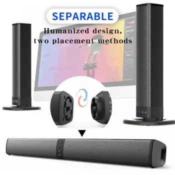 Беспроводная портативная Водонепроницаемая Bluetooth-Колонка BS-36 TV, проводная Колонка для домашнего кинотеатра, разборная стереосистема Echo Wall для ПК с FM-радио