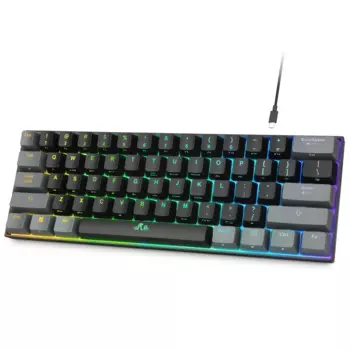 Беспроводная/Проводная игровая механическая клавиатура Rii 60%, мини-клавиатура с RGB подсветкой и красным переключателем для ПК, PS4, Xbox, iPhone, iPad