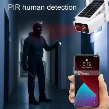 Беспроводная уличная Wi-Fi камера безопасности на солнечной батарее с ИК-датчиком, обнаружением движения, 2-сторонним аудио, водонепроницаемыми IP66 камерами видеонаблюдения