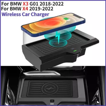 Беспроводное Автомобильное зарядное устройство для BMW X3 G01 2018-2022 BMW X4 2019 2020 2021 2022, аксессуары 10 Вт, беспроводная зарядная площадка для телефона, коврик