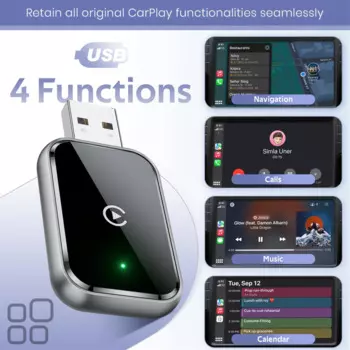 Беспроводной адаптер CarPlay T27C для IPhone, преобразование подключения к беспроводению, мини-размер, USB и USB-C, без задержки