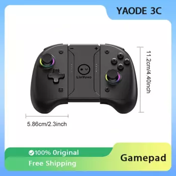 Беспроводной игровой джойстик Linyuvo Switch Joy Con, RGB, Bluetooth, подходит для переключения, прозрачный металлический джойстик, портативный игровой джойстик