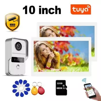Беспроводной видеодомофон с сенсорным ЖК-экраном 1080P, Wi-Fi и RFID-защитой