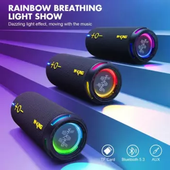 Беспроводные Bluetooth-колонки W-KING 30 Вт, супер бас, бумбокс, Портативная звуковая колонка RGB, светильник IPX7, водонепроницаемый уличный сабвуфер TWS