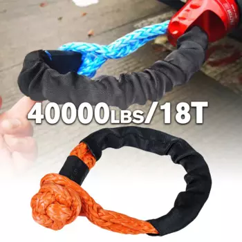 Лучшая спортивная мягкая Скоба 12 мм x 60 см (1 шт.)-40000 фунтов Макс. Прочная мягкая Скоба ремешок с рукавами для SUV ATV