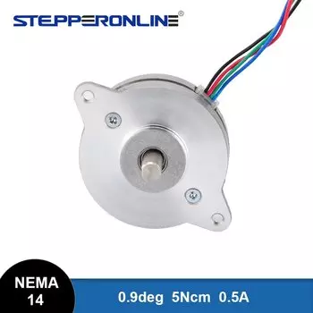 Биполярный шаговый двигатель STEPPERONLINE Nema 14 0,9° 5 нсм