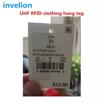 Бирка для одежды UHF RFID epc gen2, одноразовые пассивные бирки для одежды UHF RFID 900 МГц UHF RFID, одноразовые бирки для розничной торговли
