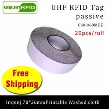 Бирка для стирки UHF RFID, моющийся чип для печати одежды 915 МГц 860-960 МГц EPC 6C 20 шт., бесплатная доставка, текстильные пассивные бирки RFID