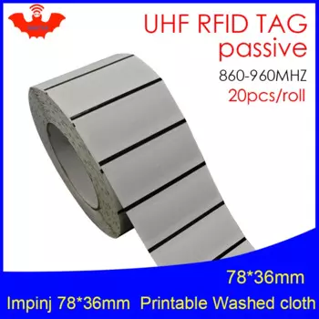 Бирка для стирки UHF RFID, моющийся чип для печати одежды 915 МГц 860-960 МГц EPC 6C 20 шт., бесплатная доставка, текстильные пассивные бирки RFID