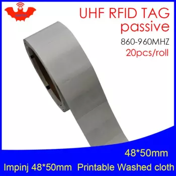 Бирка для стирки UHF RFID, моющийся чип для печати одежды 915 МГц 860-960 МГц EPC 6C 20 шт., бесплатная доставка, текстильные пассивные бирки RFID