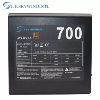Блок питания для ПК T.F.SKYWINDINTL, 700 Вт, ATX, полностью модульный игровой блок питания с автоматическим термоконтролем, черный вентилятор 120 мм